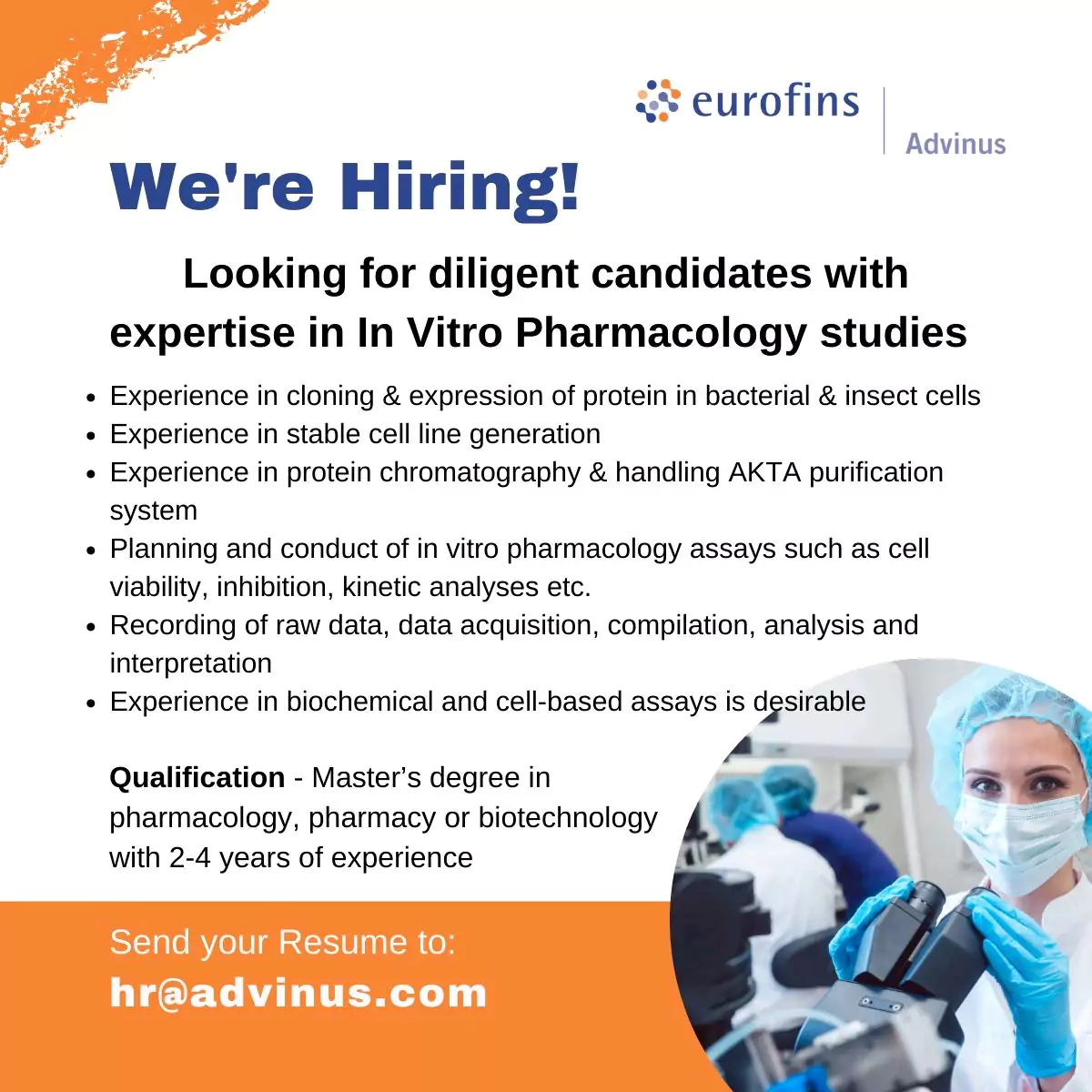 In Vitro Pharmacology studies Experts - Eurofins Advinus In Vitro Pharmacology studies Experts - Eurofins Advinus