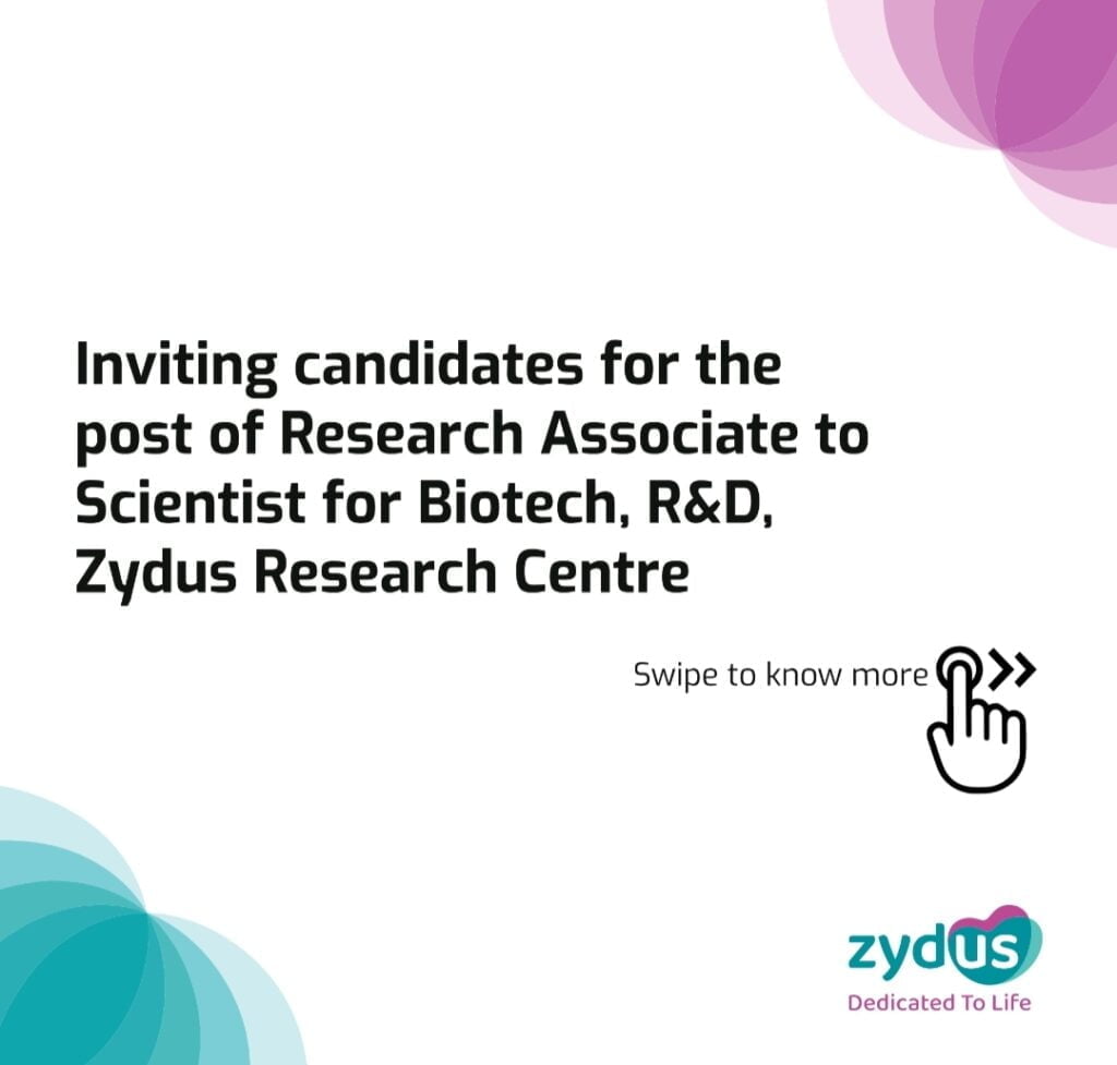 Zydus Lifesciences Walk In Interview For Research Associate To