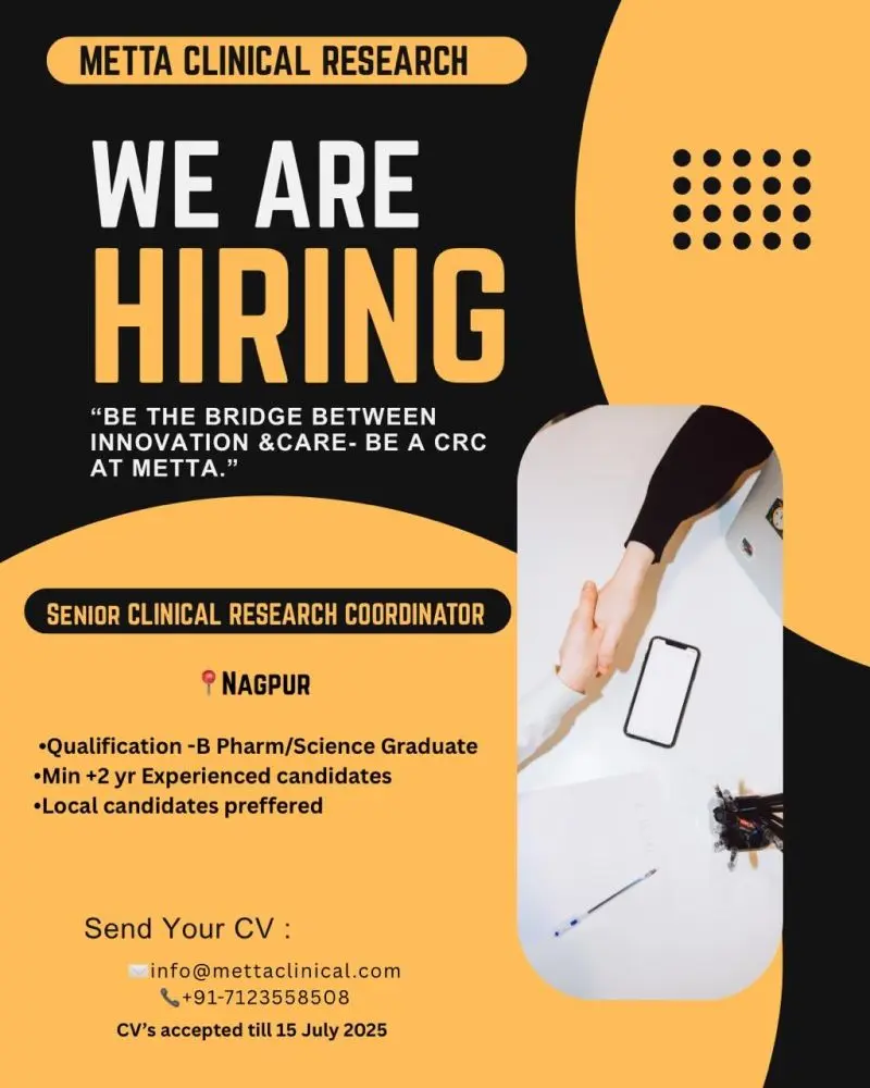 Metta Clinical Research Hiring Senior Clinical Research Coordinator