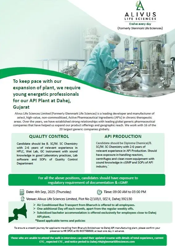 Alivus Life Sciences Walk-in QC & API Production
