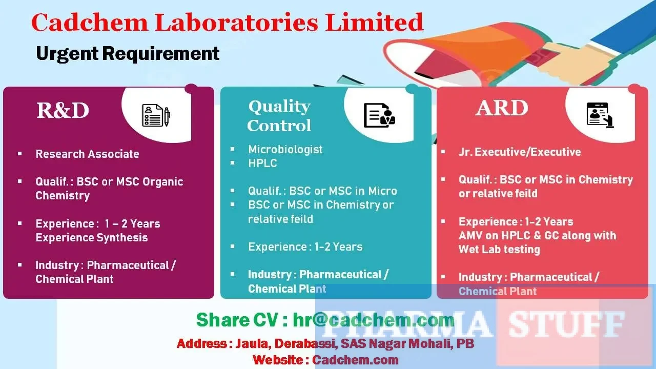 bsc-msc-pharma-cadchem-laboratories-mohali