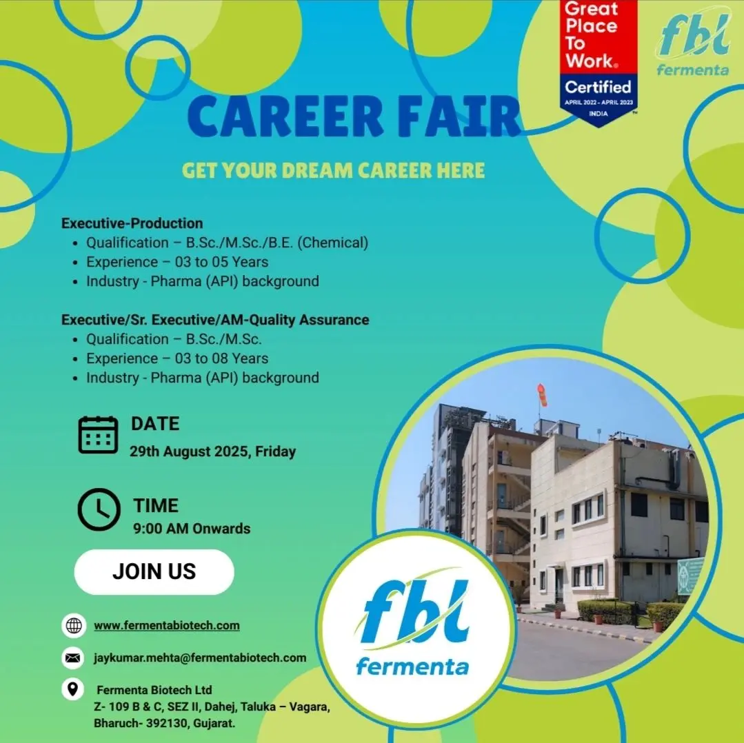 Fermenta Biotech Walk-in Production & Quality Assurance Executives (1)