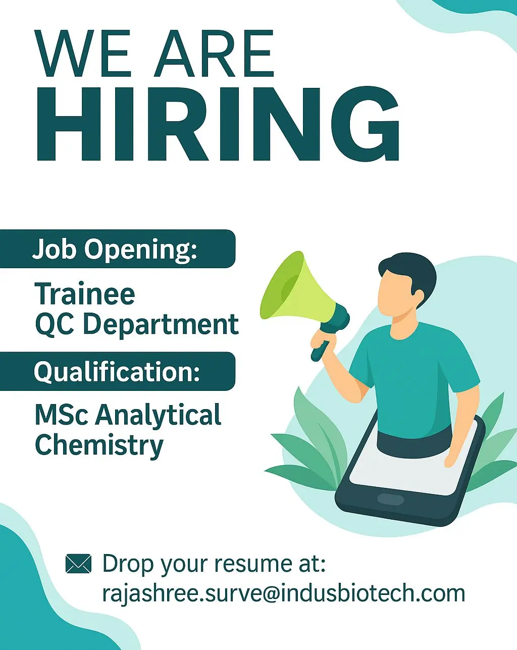 Indus Biotech Hiring Quality Control (QC)