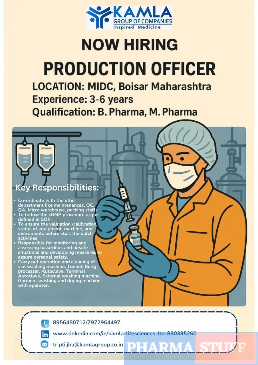 Kamla Group of Companies Hiring Production – Officer