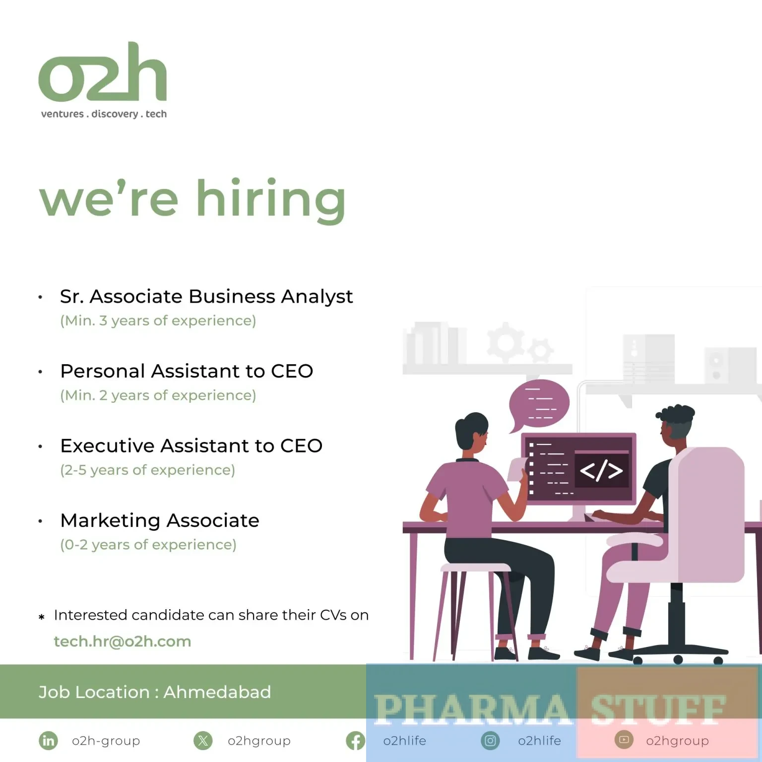 Ventures Discovery.Tech Hiring Sr. Associate Business Analyst, Personal Assistant to CEO, Executive Assistant to CEO, Marketing Associate