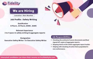 Pharmacovigilance Job vacancies for Pharmacy Candidates 