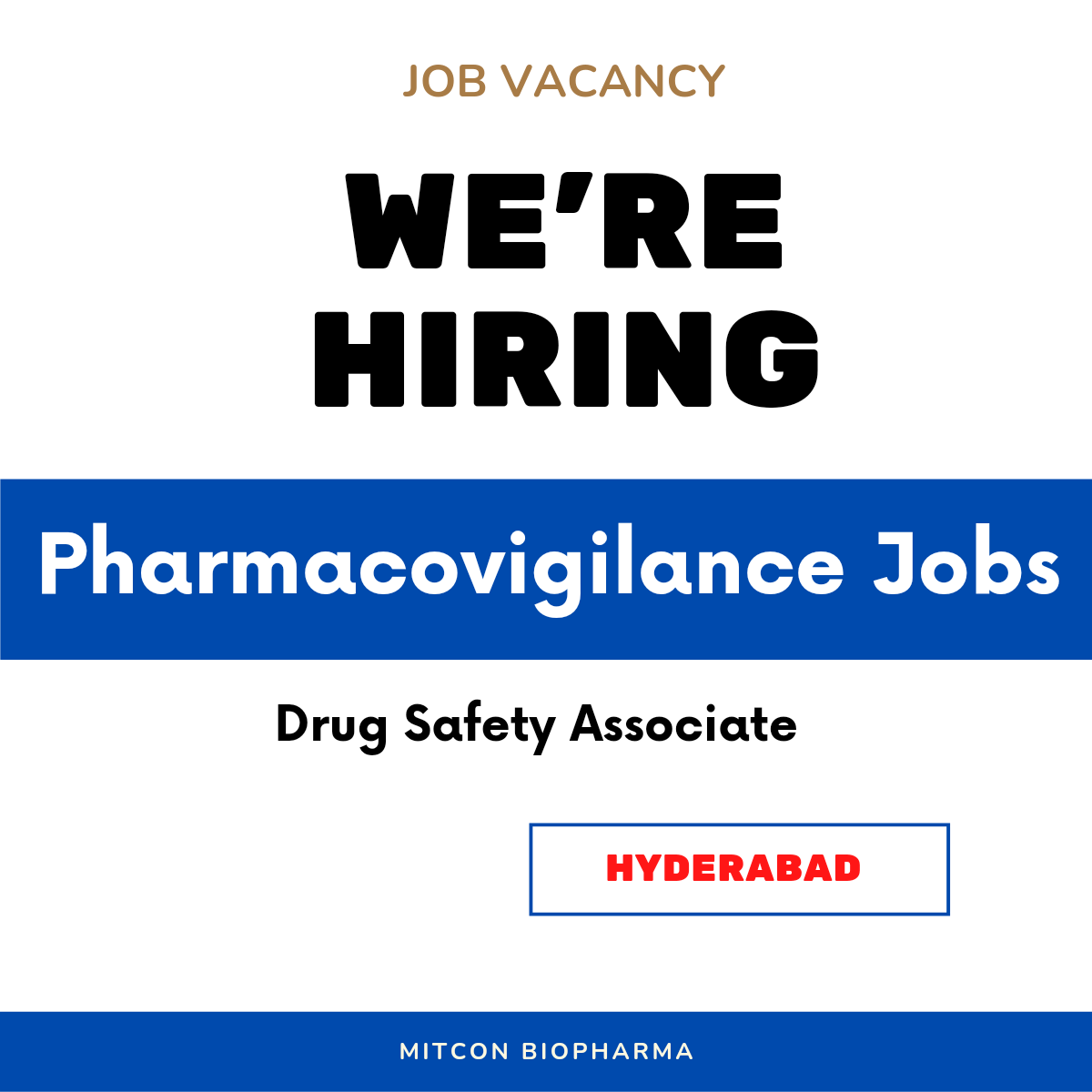 pharmacovigilance drug safety associate urgent openings at hyderabad