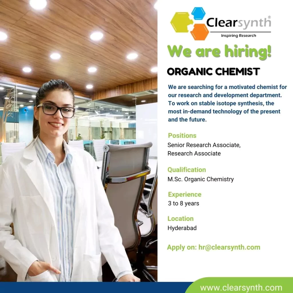 Clearsynth Hiring Msc Chemistry Candidates for R&D department