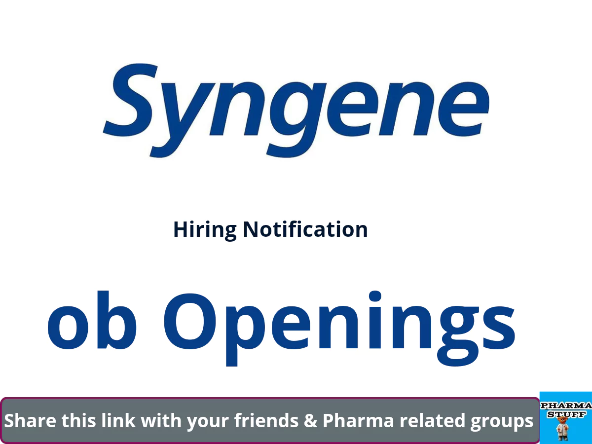 Syngene International Job Openings | bbrc Recruitment