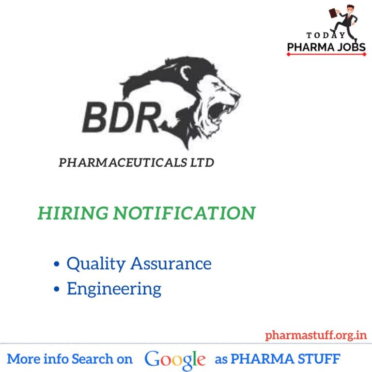 bdr pharmaceuticals vacancies quality assurance engineer8907329166149912615. Today Pharma Jobs