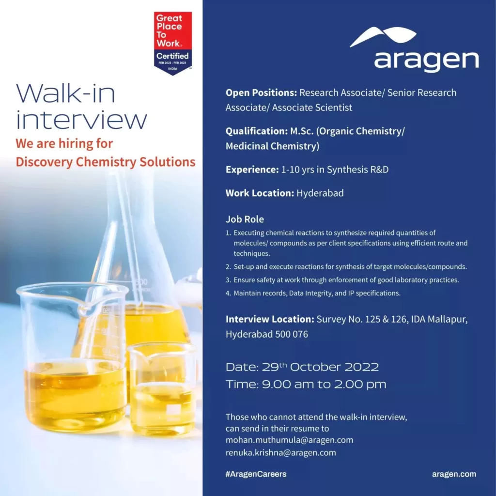 aragen discover chemistry research associate job vacancies2253606204842473559