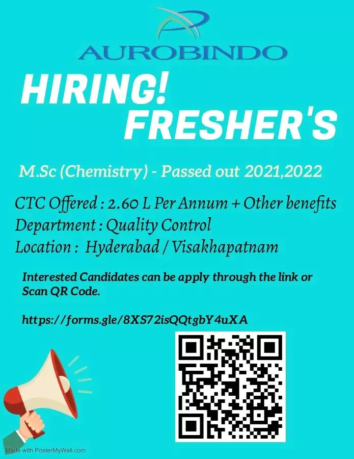 aurobindo pharma hiring msc chemistry freshers for qc8154964542985868620