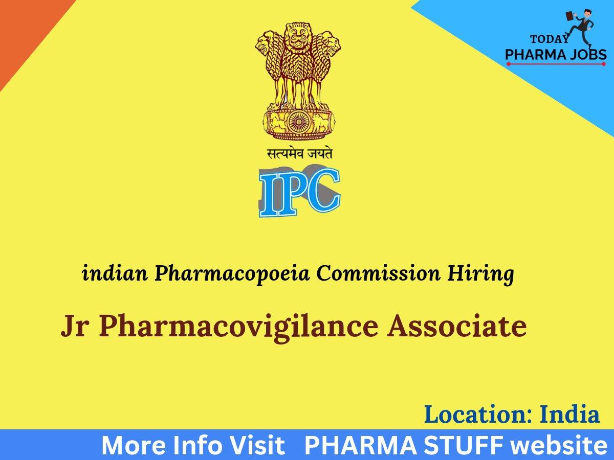 Junior Pharmacovigilance associate Job Openings at indian pharmacopoeia Commission