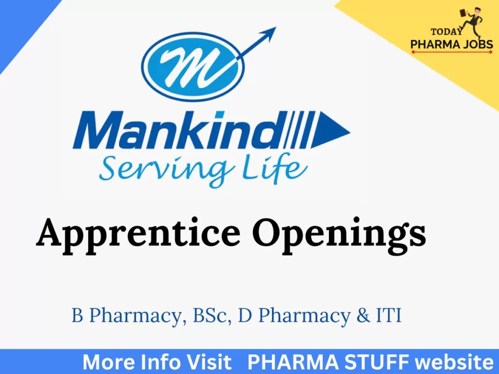 mankind pharma apprentice openings for b pharmacy bsc8594243598380282786