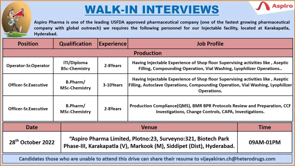 production pharma walk in interview at hyderabad aspiro1963402942467577701