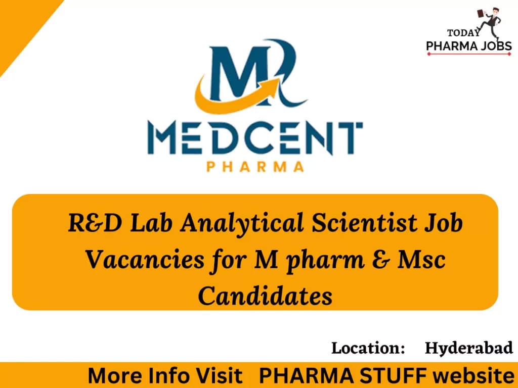 rd lab analytical scientist job vacancies for m pharm msc6052923883023230378