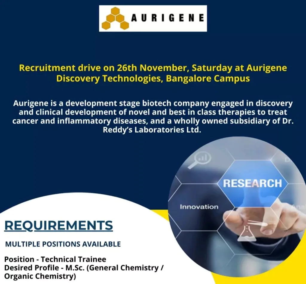 aurigene fresher job openings in bangalore6391091385649599612