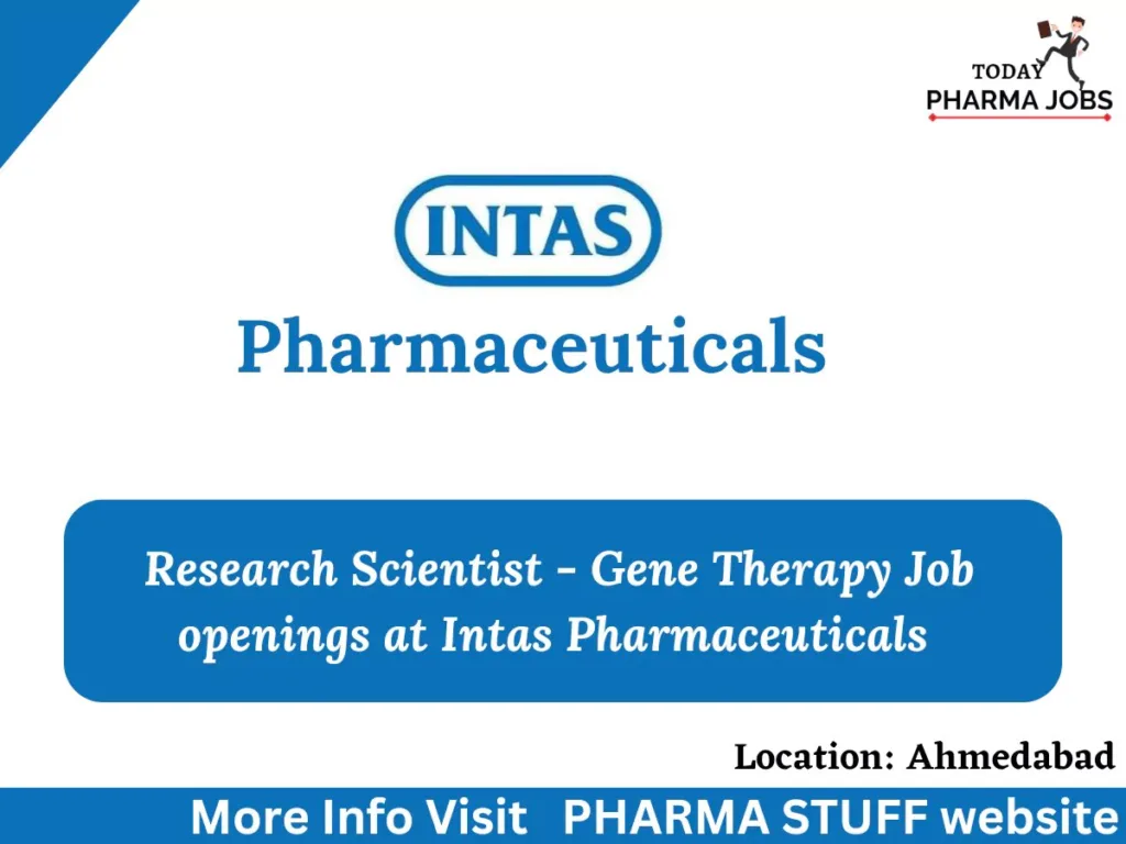 research scientist gene therapy job openings at intas3526220349726802987