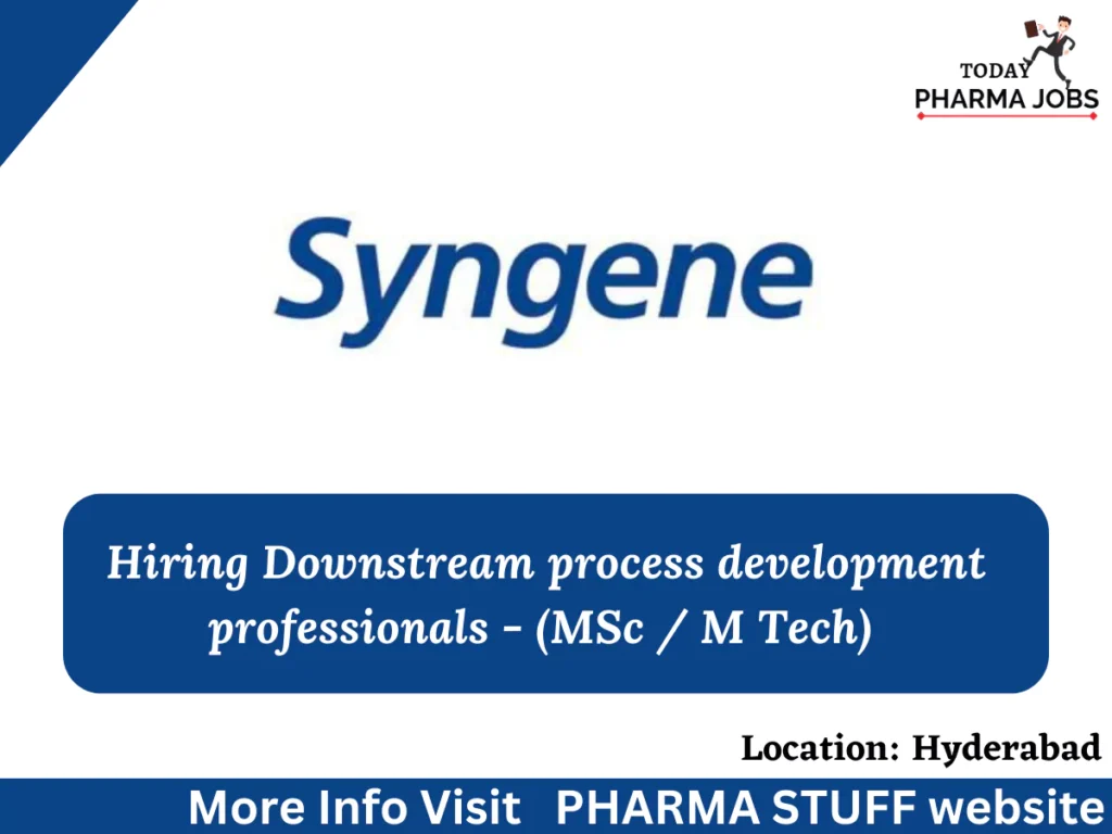 syngene international hiring downstream process development