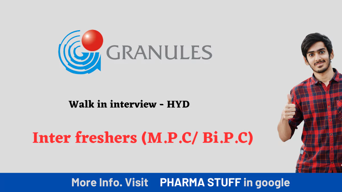 granules india pharma internship opportunity for  Intermediate (M.P.C/ Bi.P.C)