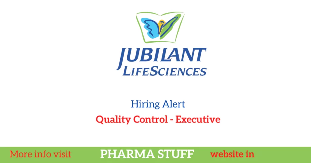 Jubilant Pharma Limited quality control job openings