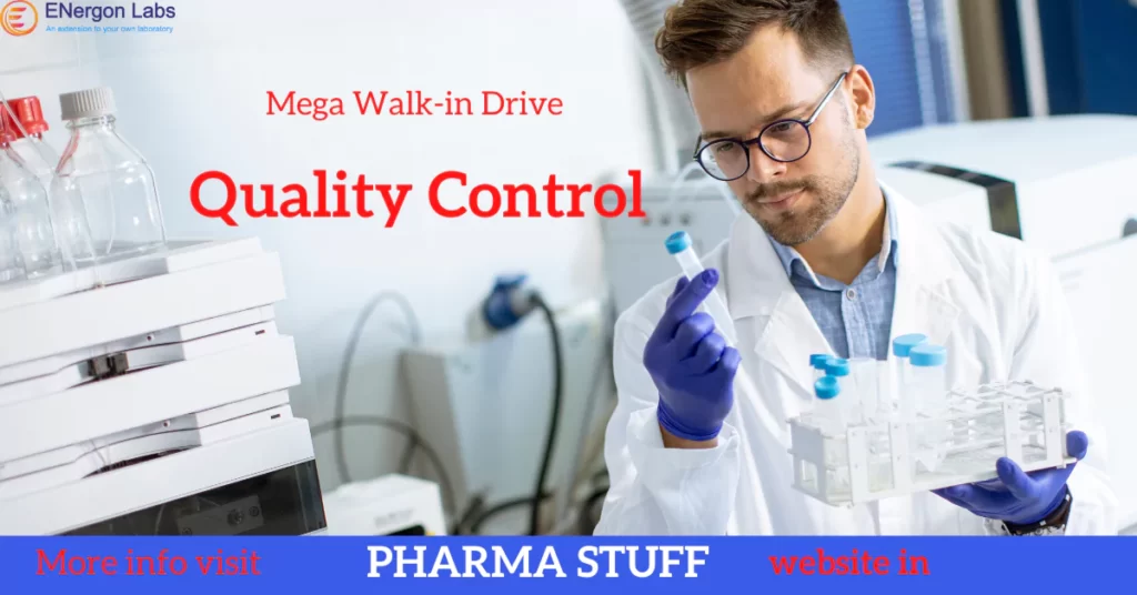 Mega Walk in Drive for Quality Control Department HPLC, LC-MS GCMS IC, GC, Analyst to Sr. Executive Experience: 3-8yrs. Job Description; Batch release testing, work under cGMP QC lab, ALCOA, AMV, AMD. Perform AMV, AMD, batch releases for nitroso amines of formulations samples, work under cGMP QC lab. Exposure in analysing excipients, key starting materials & intermediates. Date: 04 Feb 2023. Timings: 10:00am to 04:00pm Venue: Plot No: 108, Premises No: 5- 36/1/108,TSIC, Prashanthi Nagar, Kukatpally, Hyderabad Contact Number; 94416 41407 Note: This requirement is only for candidates from Formulations unit exposure or testing labs. Candidates are requested to bring all the educational documents, last 3 months pay slips, bank statement, Recent increment Letter, Aadhar card, Pan card. Offer will be released in 24hrs.to candidates attending with all mentioned documents. Please forward your CV to hr@energoats.com in case you are not able to attend the interview