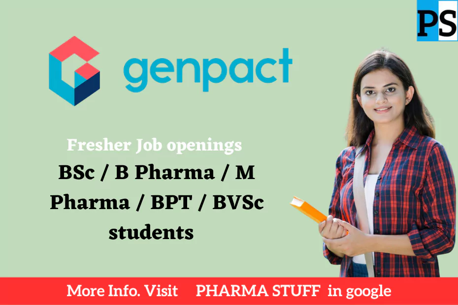 Genpact fresher jobs for BSc/BPharma/MPharma/BPT/BVSc student's