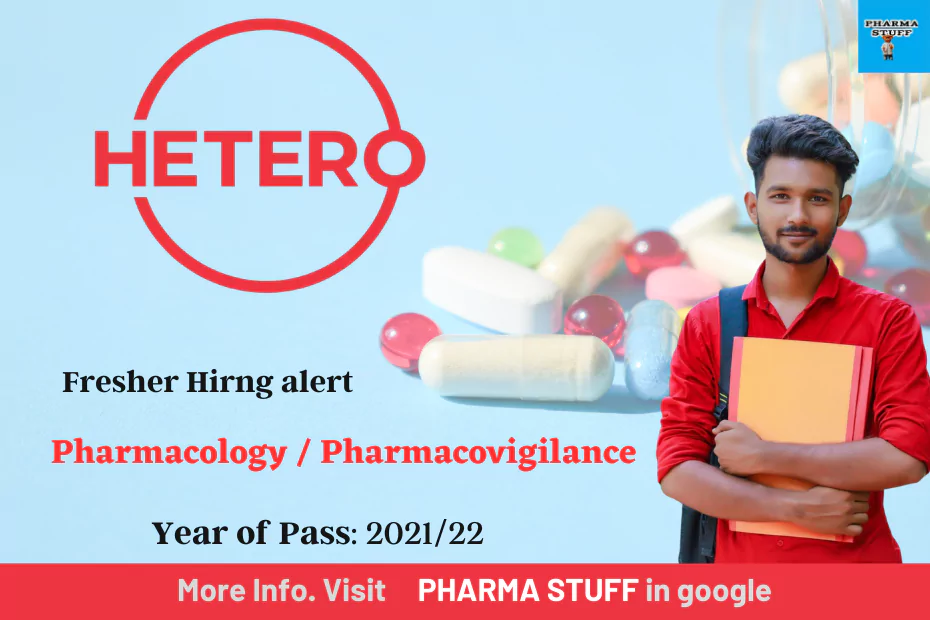 Freshers Jobs Hetero - Pharmacology / Pharmacovigilance students