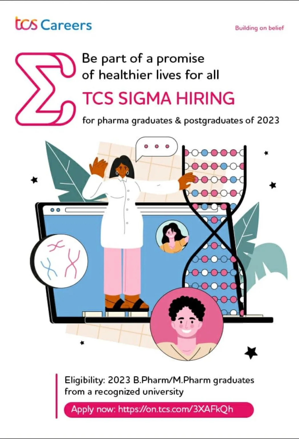 TCS hiring B Pharmacy and M Pharm students 2023