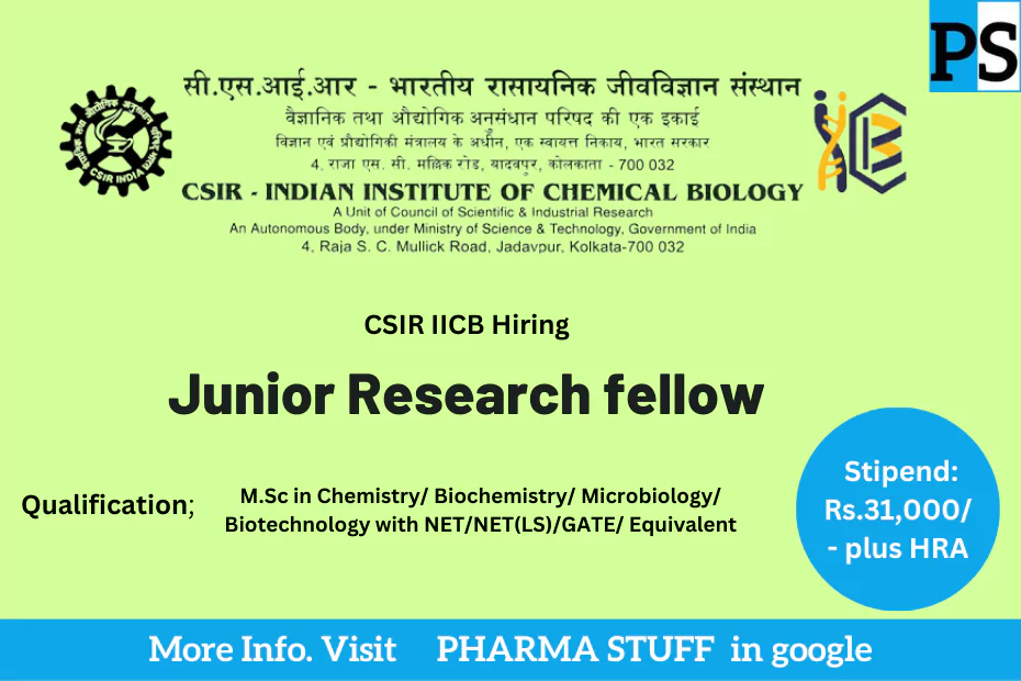 CSIR-IICB Recruitment 2023; Junior Research Fellow
