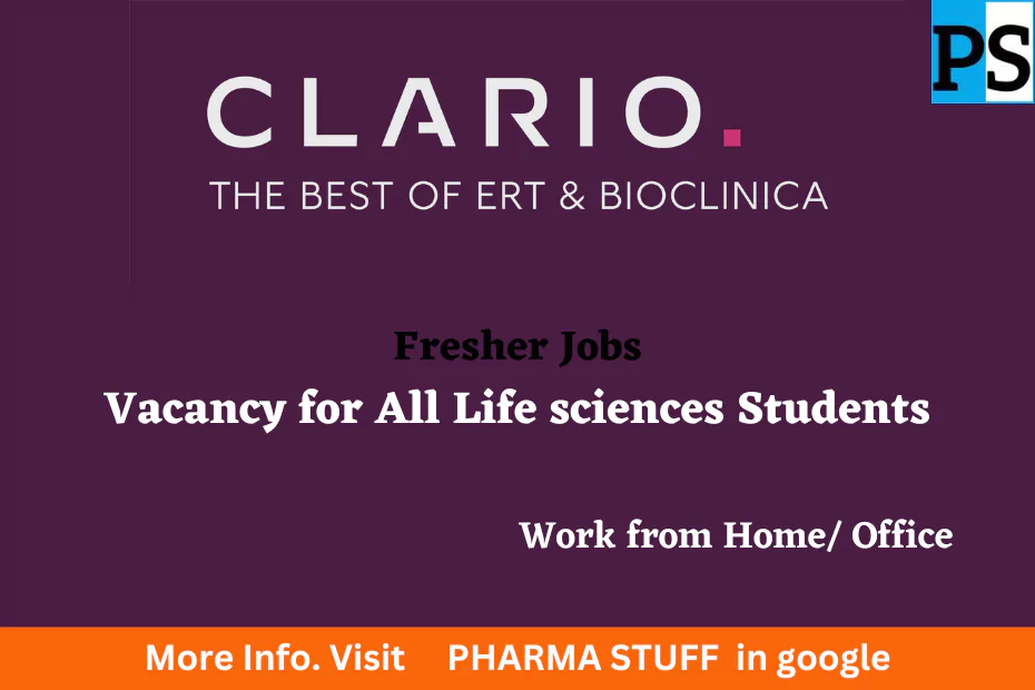 Clario Fresher Life sciences jobs; drug development/clinical trials process