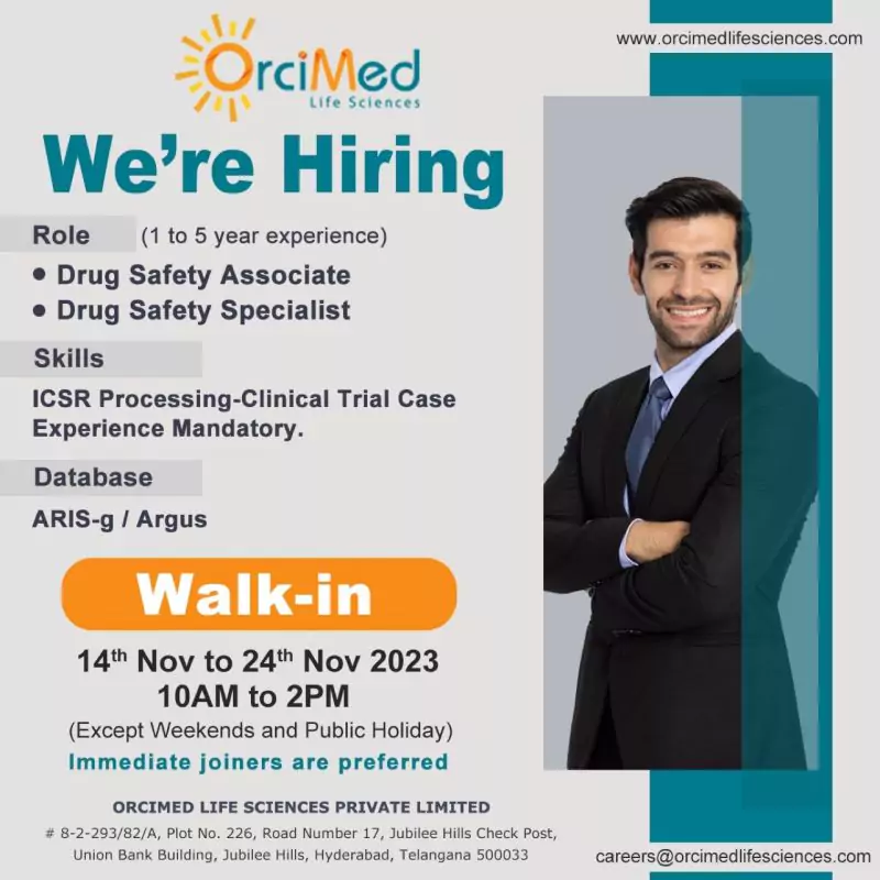 Pharmacovigilance jobs in hyderabad; Drug Safety Positions