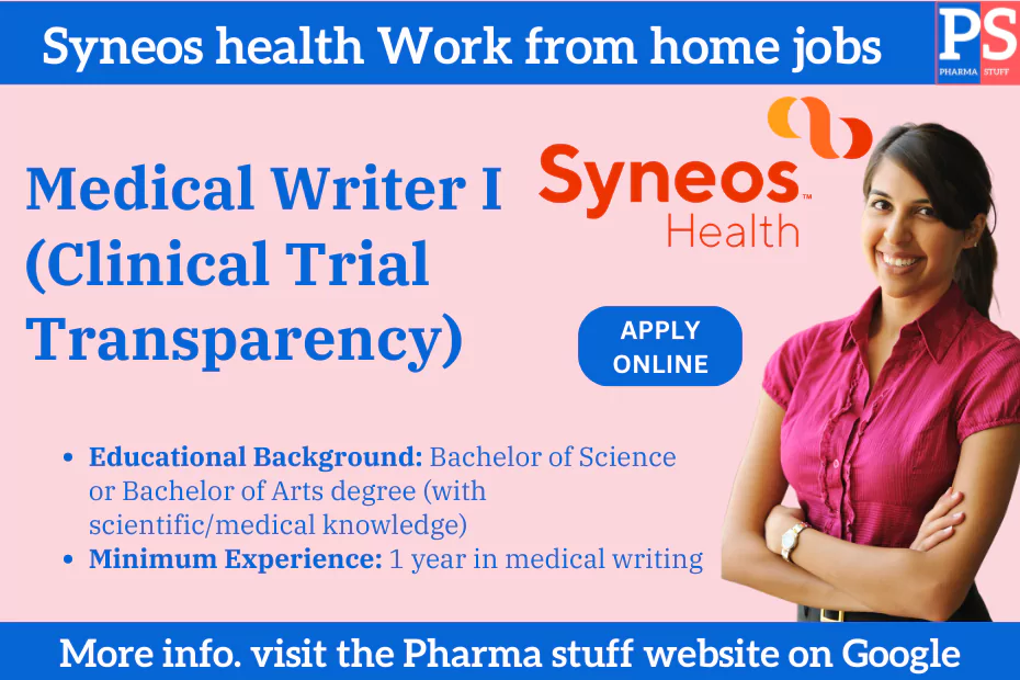 Work from home medical writing job opportunities at syneos health