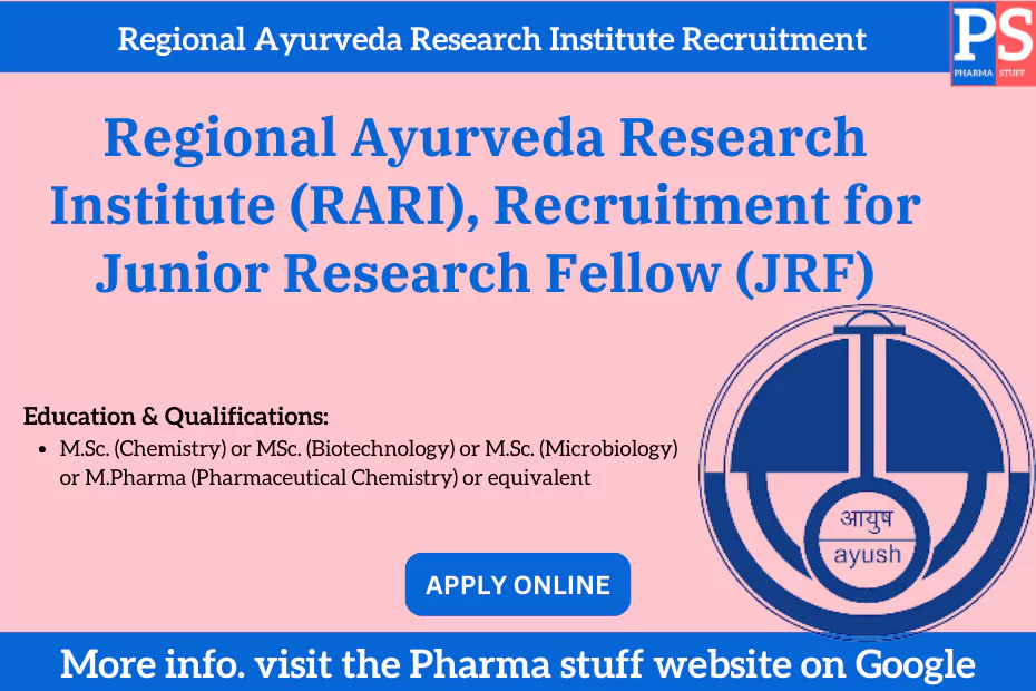 Regional Ayurveda Research Institute (RARI), Recruitment for Junior Research Fellow (JRF)