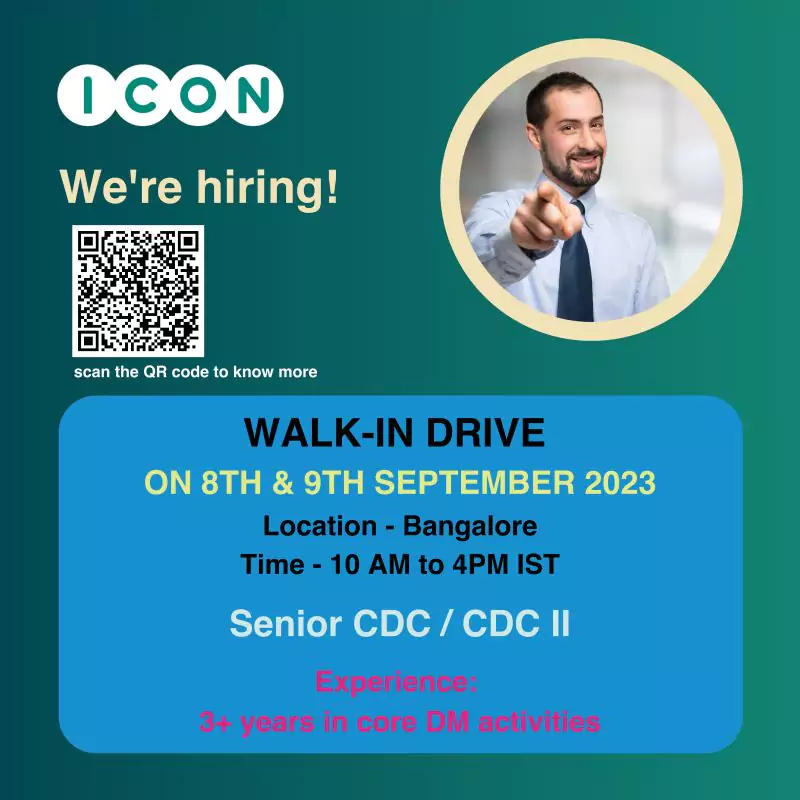 ICON plc - Walk-In Interview for Senior CDC / CDC II - Bangalore 1 icon plc hiring clinical data co ordinators