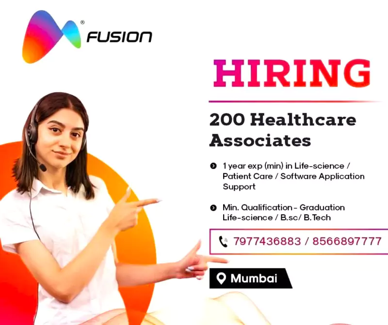 200 Healthcare Associates Job opportunity: Lifesciences students 1 200 Healthcare Associates Fresher Job opportunity Lifesciences students