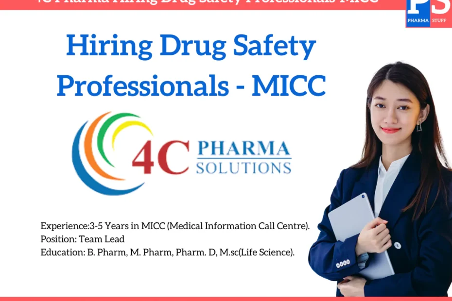 4C Pharma Solutions Hiring Drug Safety Professionals-MICC