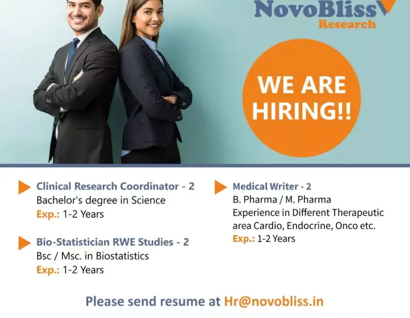 Clinical research jobs Novobliss Ahmedabad