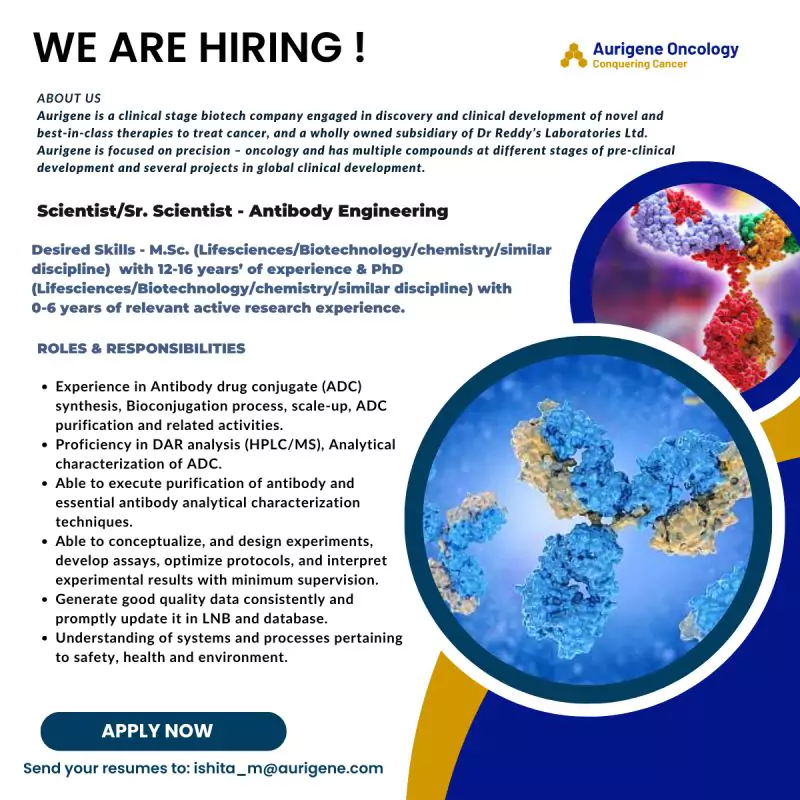 Opportunities in Antibody Engineering at Aurigene Oncology