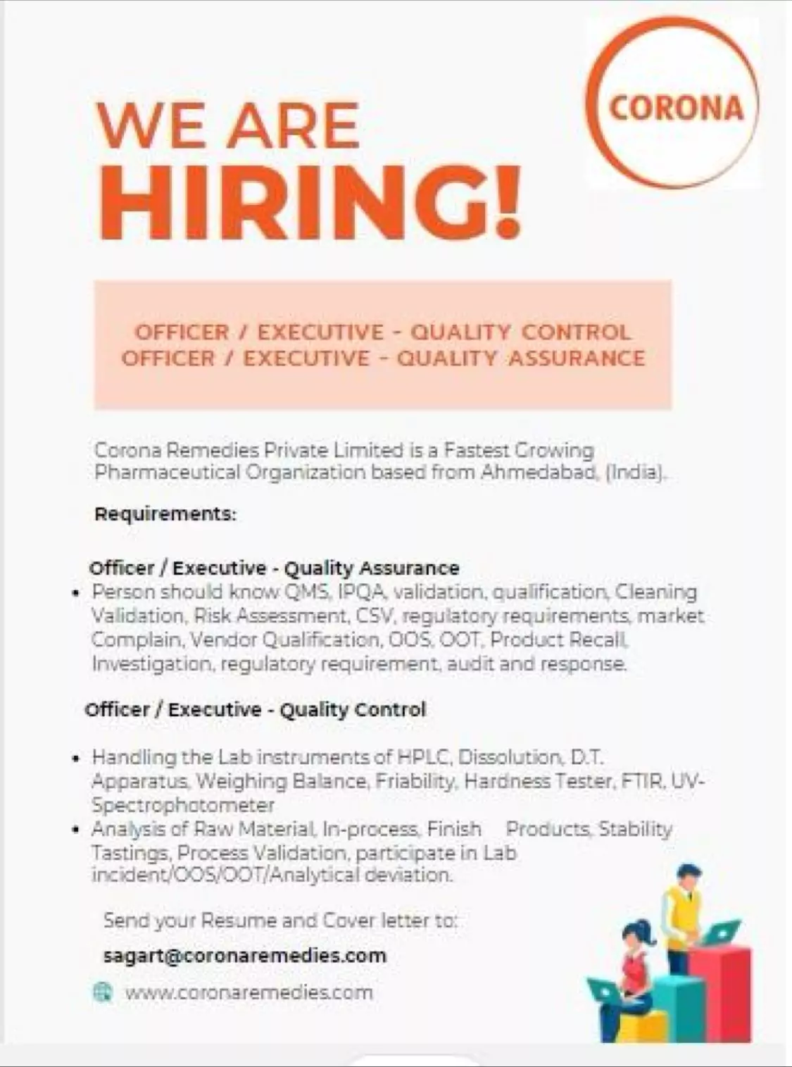 Quality Assurance and Control Jobs at Corona Remedies