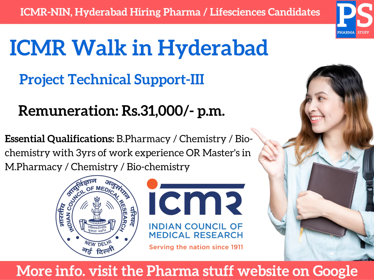 ICMR-NIN, Hyderabad Hiring Pharma / Lifesciences Candidates