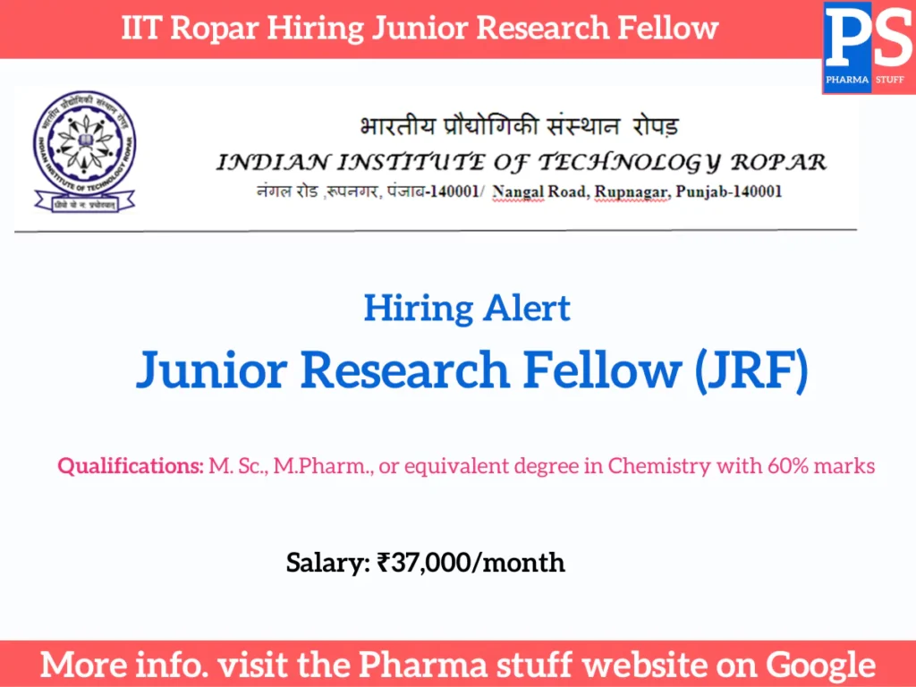 IIT Ropar Hiring Junior Research Fellow