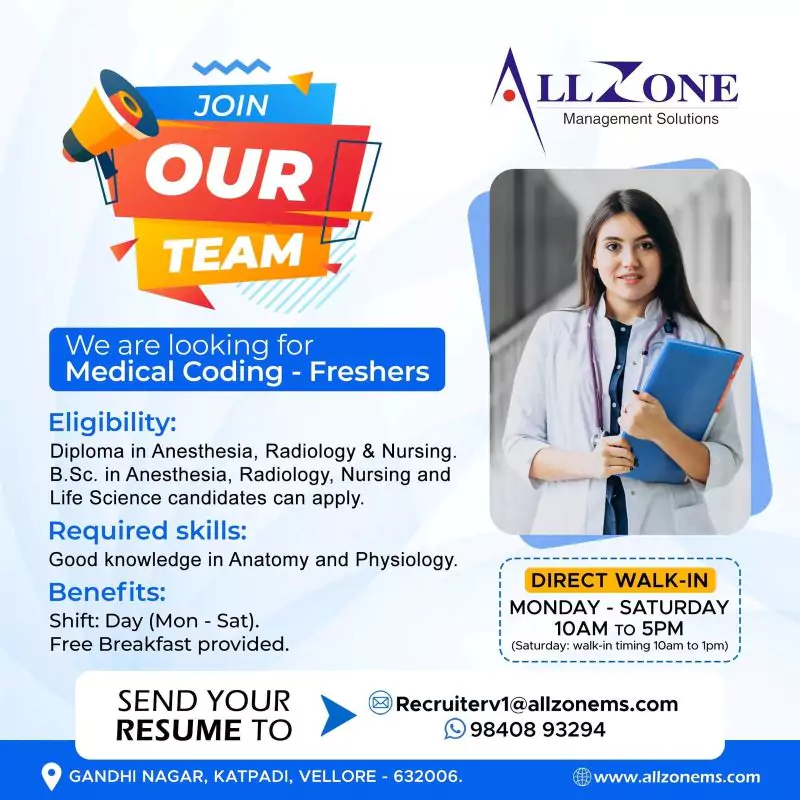 Medical Coding Fresher Opportunities at Allzone Management Solutions"