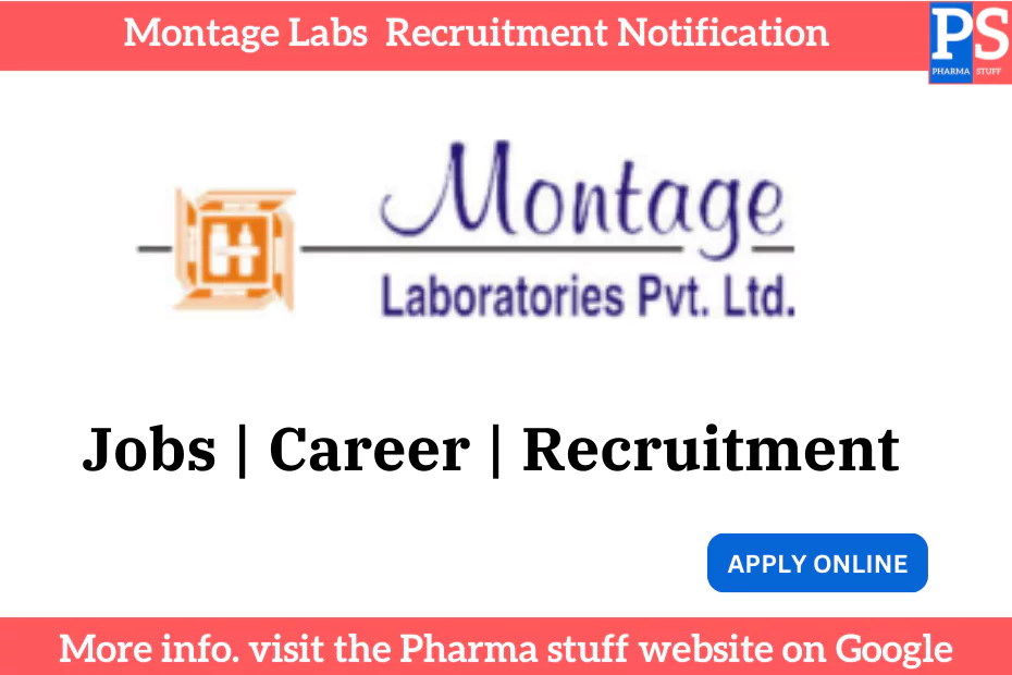 Production Manager, Chemist, and Machine Operator Opening at Montage Labs Ahmedabad