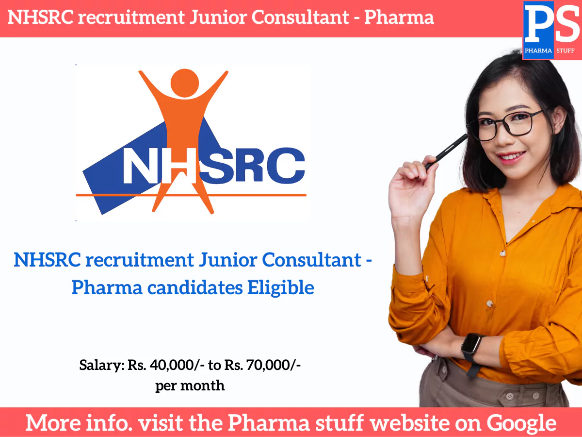 NHSRC recruitment Junior Consultant - Pharma candidates Eligible