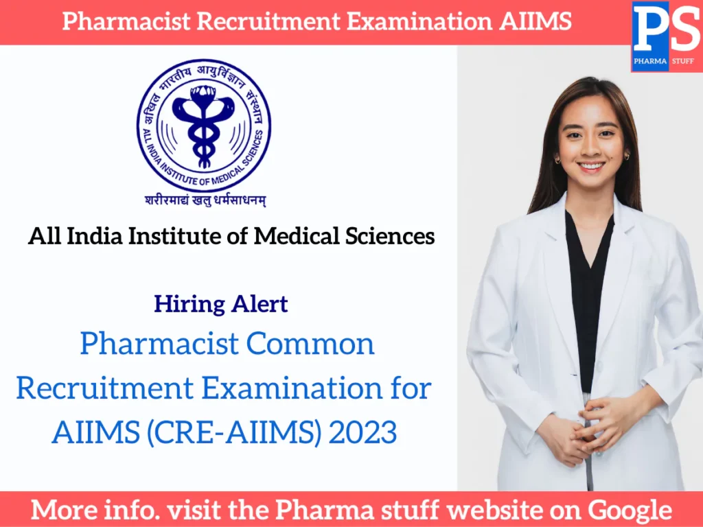 Pharmacist Common Recruitment Examination for AIIMS (CRE-AIIMS) 2023