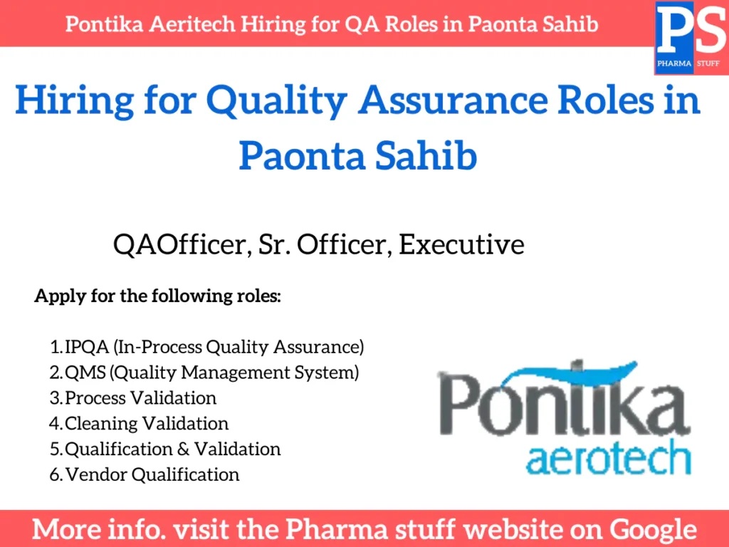 Pontika Aeritech Hiring for Quality Assurance Roles in Paonta Sahib