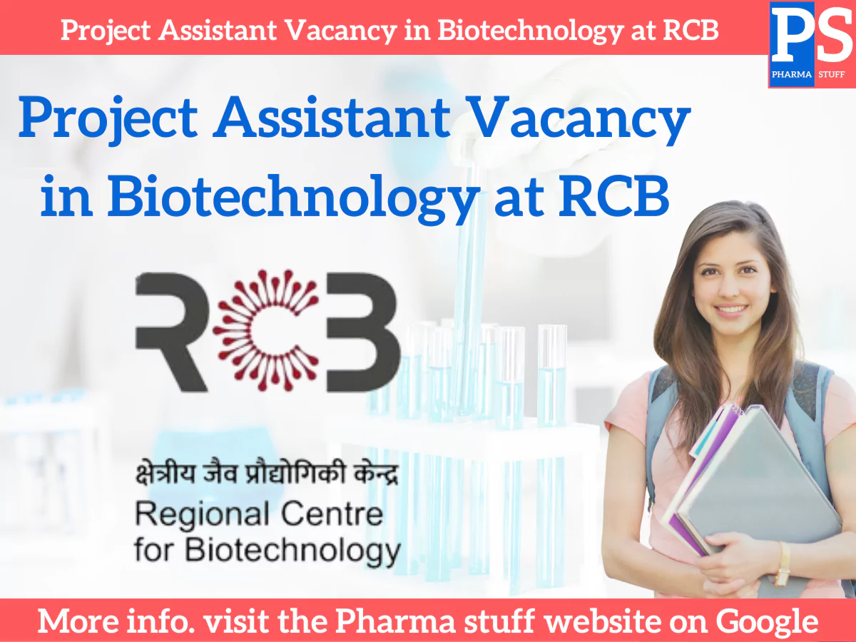 Project Assistant Vacancy in Biotechnology at RCB