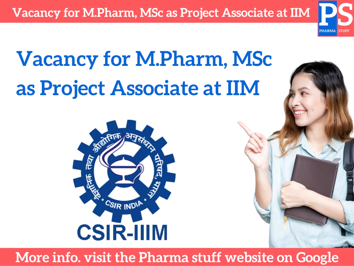 CSIR - IIM Online Interview for M Pharm, MSc as Project Associates