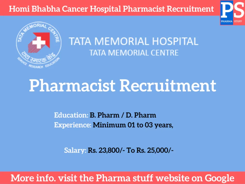 Vizag Homi Bhabha Cancer Hospital Pharmacist Recruitment